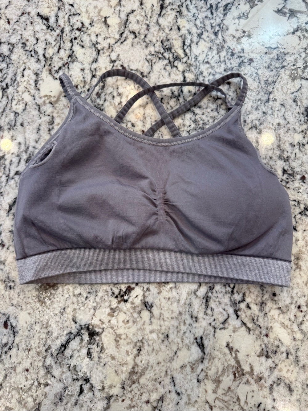 Reebok Gray Strappy Sports Bra | Medium Support | Size S - Picture 6 of 6